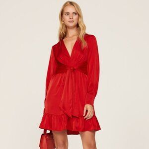 Satin Tie Front Dress